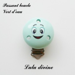 Pince / Clip en bois, attache tétine, passant, Smiley 