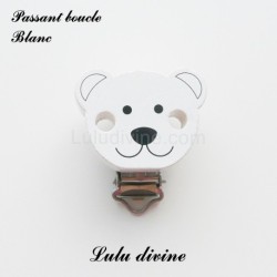 Pince / Clip en bois, attache tétine, passant, Ouson