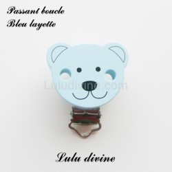 Pince / Clip en bois, attache tétine, passant, Ouson