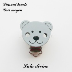 Pince / Clip en bois, attache tétine, passant, Ouson