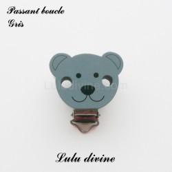 Pince / Clip en bois, attache tétine, passant, Ouson