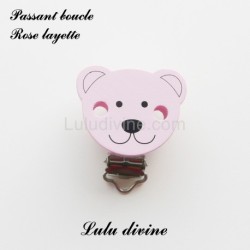 Pince / Clip en bois, attache tétine, passant, Ouson