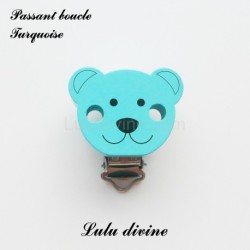 Pince / Clip en bois, attache tétine, passant, Ouson