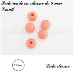 Perle en silicone ronde Ø 9 mm