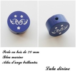 Perle en bois  Ailes d'ange 