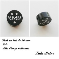 Perle en bois  Ailes d'ange 