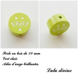 Perle en bois  Ailes d'ange 