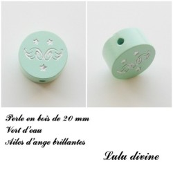 Perle en bois  Ailes d'ange 