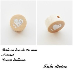Perle en bois Coeur 