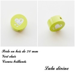 Perle en bois Coeur 