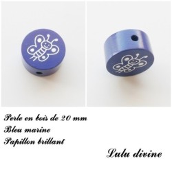 Perle en bois Papillon 