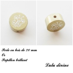 Perle en bois Papillon 
