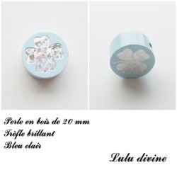 Perle en bois Trèfle