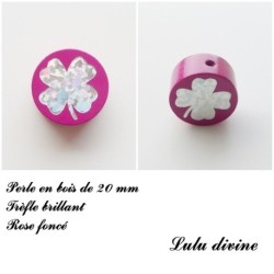 Perle en bois Trèfle