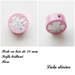 Perle en bois Trèfle 2