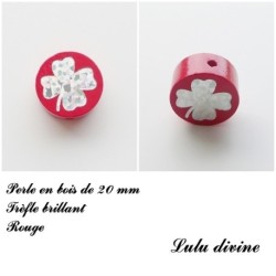 Perle en bois Trèfle