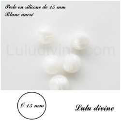 Perle en silicone ronde 15 mm