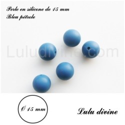 Perle en silicone ronde 15 mm