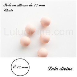 Perle en silicone ronde 15 mm