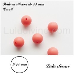 Perle en silicone ronde 15 mm