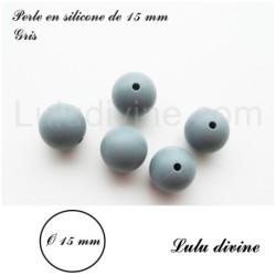 Perle en silicone ronde 15 mm