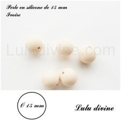 Perle en silicone ronde 15 mm
