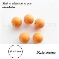 Perle en silicone ronde 15 mm