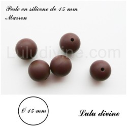 Perle en silicone ronde 15 mm