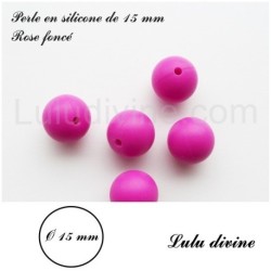 Perle en silicone ronde 15 mm