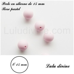 Perle en silicone ronde 15 mm