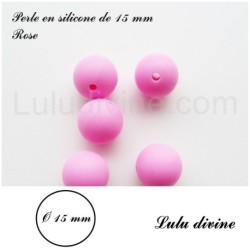 Perle en silicone ronde 15 mm