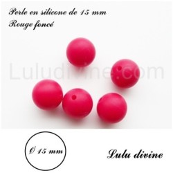 Perle en silicone ronde 15 mm