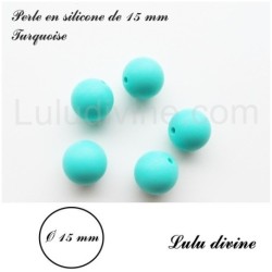 Perle en silicone ronde 15 mm