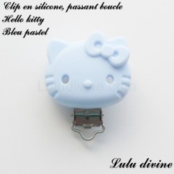 Pince / Clip en silicone, attache tétine, passant, Hello kitty