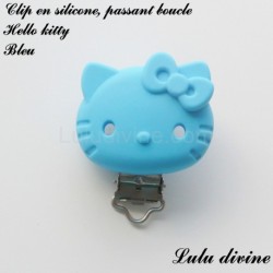 Pince / Clip en silicone, attache tétine, passant, Hello kitty