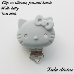 Pince / Clip en silicone, attache tétine, passant, Hello kitty