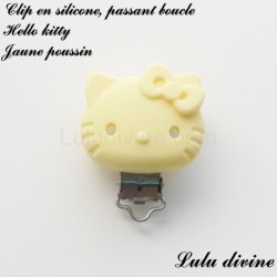 Pince / Clip en silicone, attache tétine, passant, Hello kitty