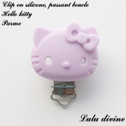 Pince / Clip en silicone, attache tétine, passant, Hello kitty