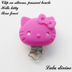 Pince / Clip en silicone, attache tétine, passant, Hello kitty