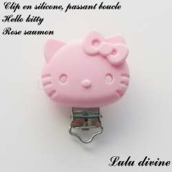 Pince / Clip en silicone, attache tétine, passant, Hello kitty