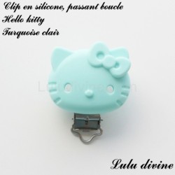 Pince / Clip en silicone, attache tétine, passant, Hello kitty
