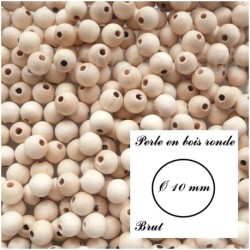Perle en bois ronde Ø 10 mm
