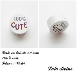 Perle en bois, 100% cute
