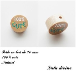 Perle en bois, 100% cute