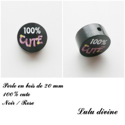 Perle en bois, 100% cute 2