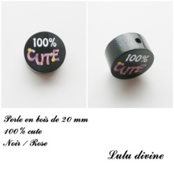 Perle en bois, 100% cute