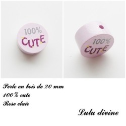 Perle en bois, 100% cute