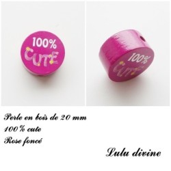 Perle en bois, 100% cute