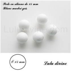 Perle en silicone ronde 15 mm