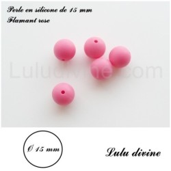 Perle en silicone ronde 15 mm